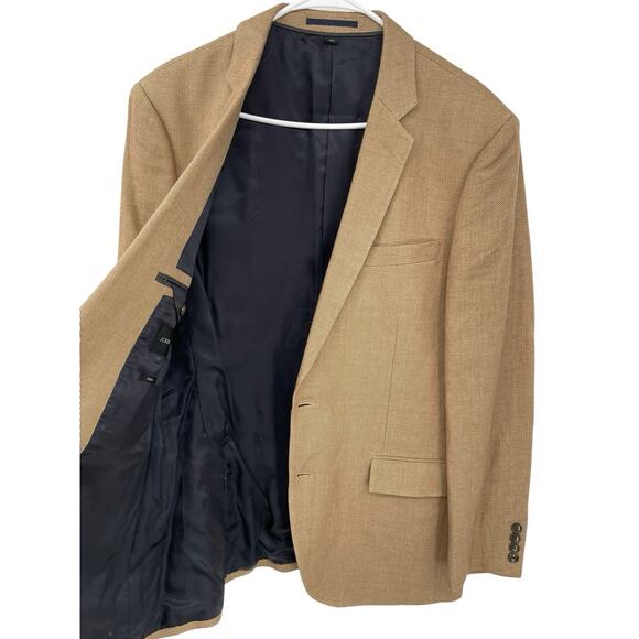 J Crew Ludlow Blazer Tan Linen Cotton Blend Size 42R - Picture 8 of 12